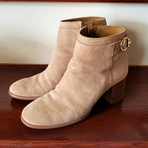 Tory Burch Beige Suede Booties